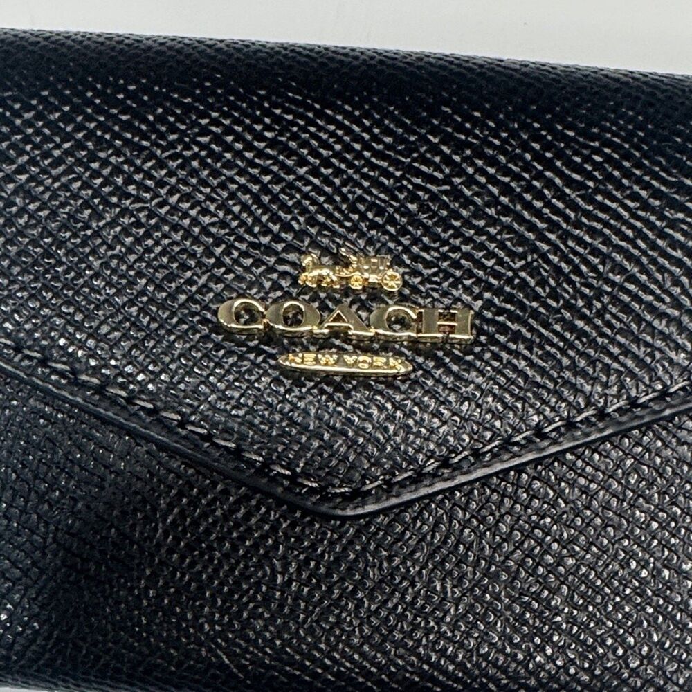 Coach Black Leather Card Case with Logo - NWT - Picture 2 of 6